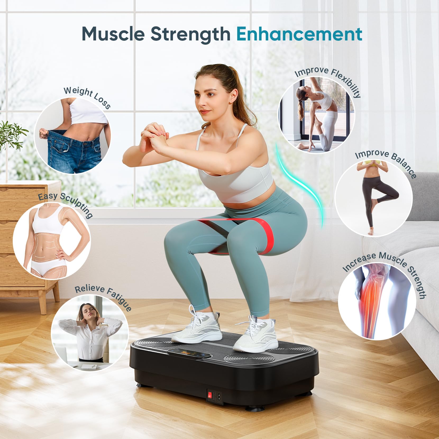 Dripex Vibration Plate Exercise Machine for Weight Loss & Lymphatic Drainage - Whole Body Workout Vibration Platform for Women & Men - Home Gym Equipment for Fat Burning, Toning & Relaxation - Perfect for Home Fitness, Physical Therapy & Post-Workout Recovery