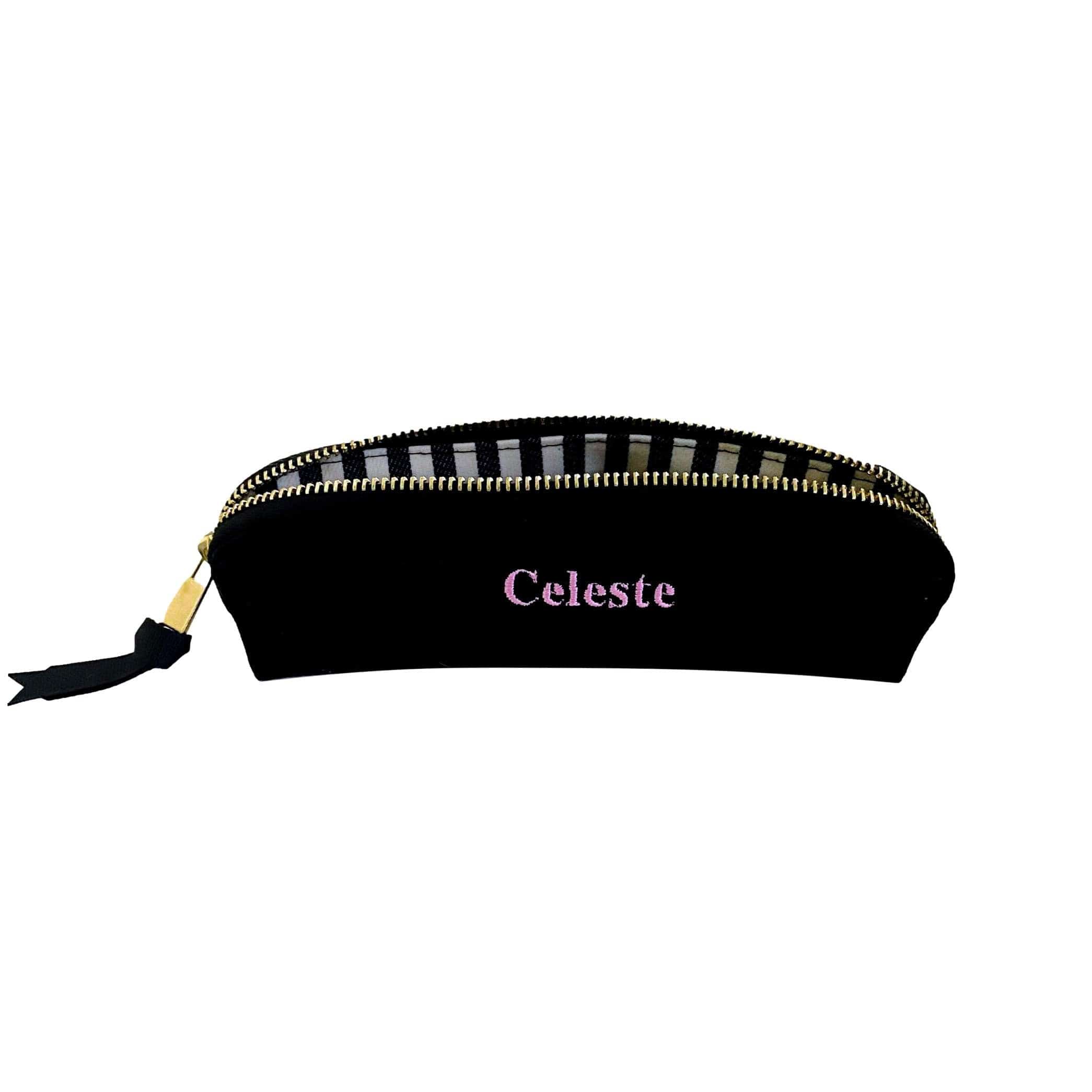 Small Black Makeup Bag for Travel & Daily Use - Compact Cosmetic Pouch for Women & Teens