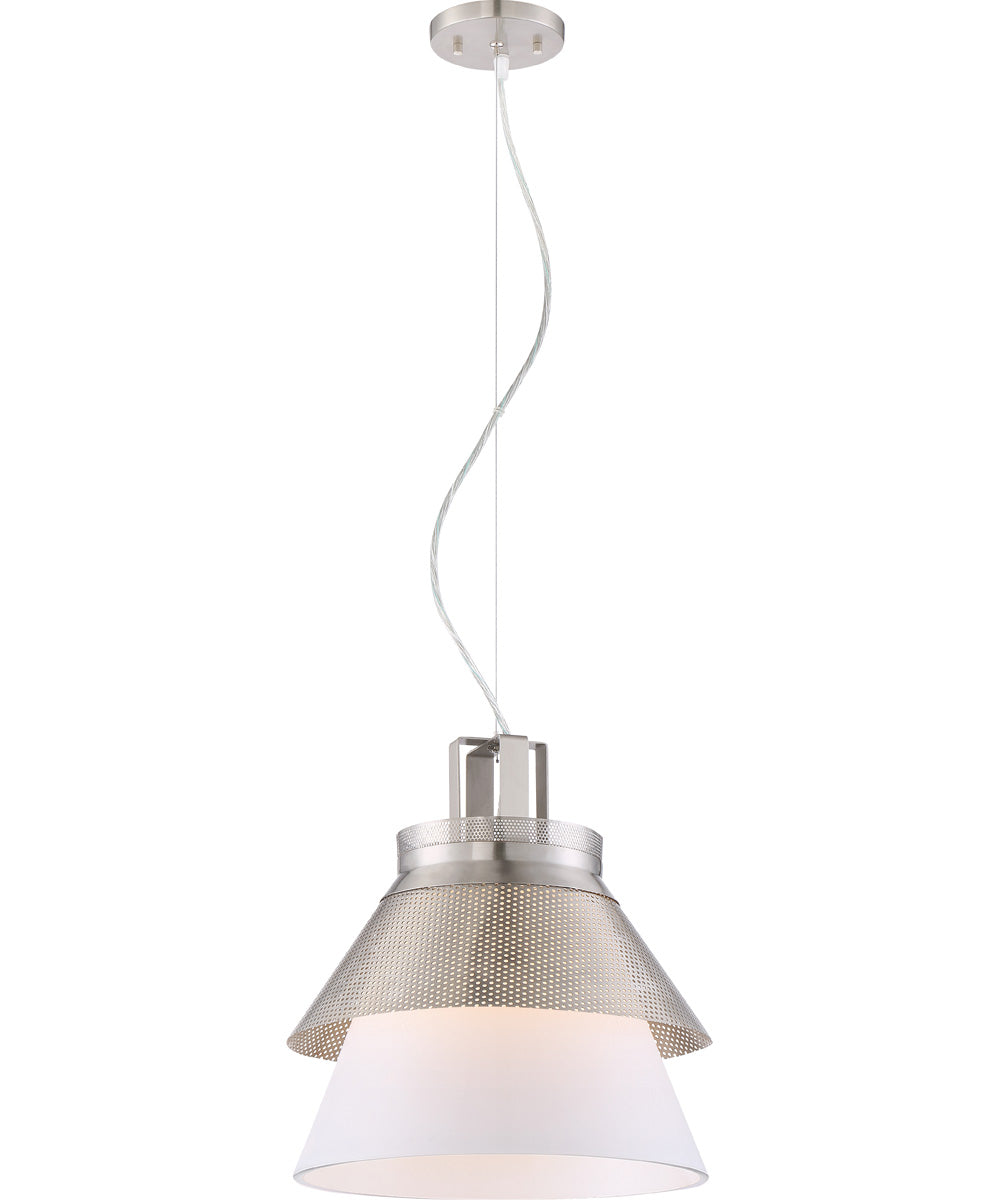 13W Kyto Single Light Pendant in Brushed Nickel Finish - Modern Ceiling Lighting for Kitchen Island, Dining Room & Bedroom
