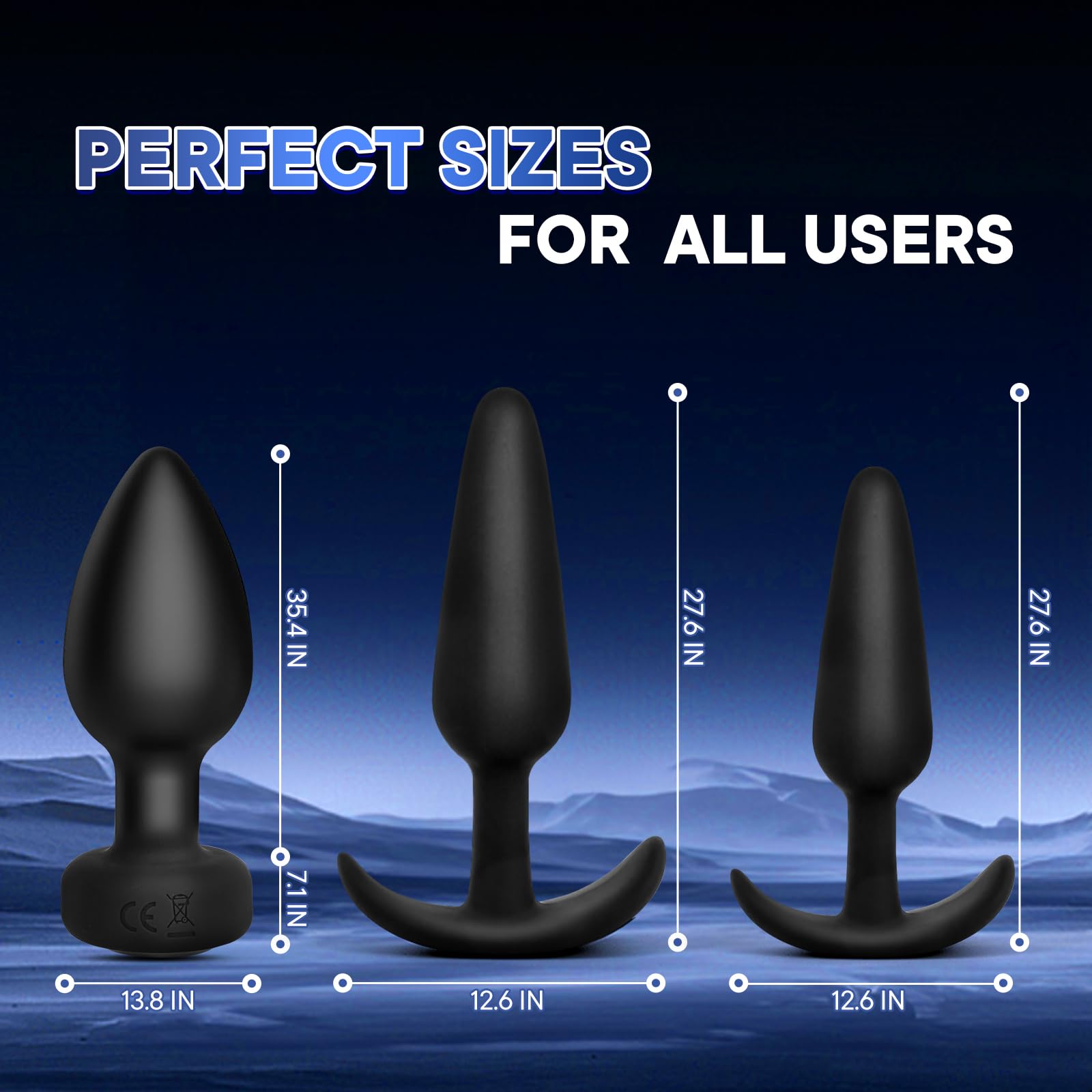 Premium 3Pcs Silicone Anal Plug Training Kit with Remote Control & 10 Vibration Modes - Adult Sex Toys for Men, Women & Couples - Perfect for Solo Play, Partner Fun & BDSM Exploration