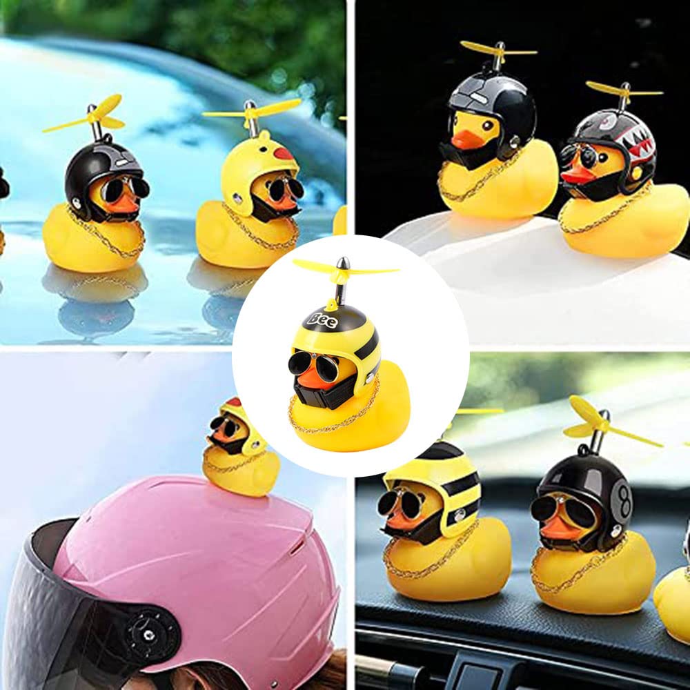 4 Pack Yellow Rubber Duck Car Dashboard Decorations - Cute Duck Toy for Cars, Bikes & Motorcycles - Fun Gift for Men, Women, Kids - Perfect for Road Trips, Office Desks & Birthday Parties
