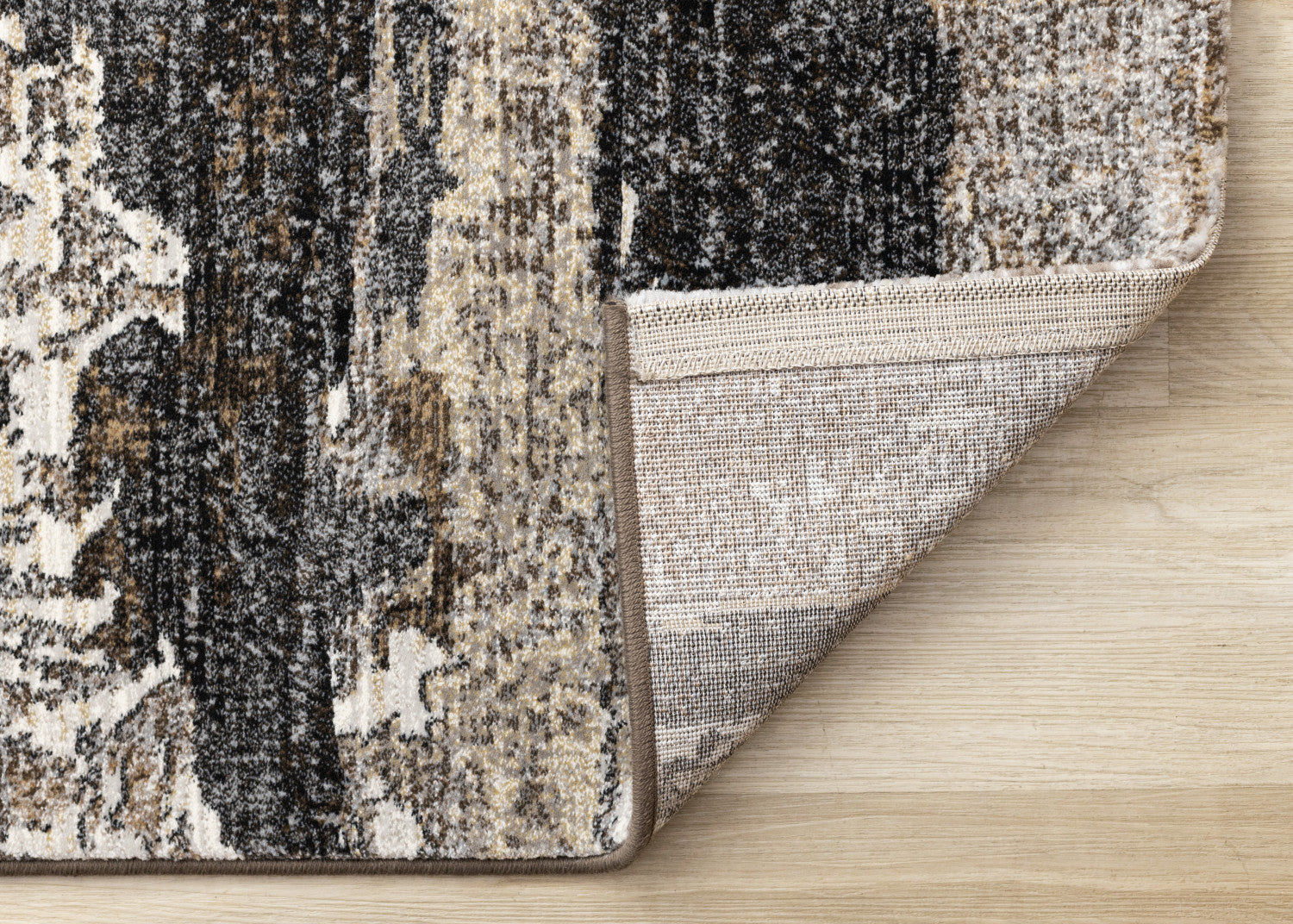Allure Modern Dark Area Rug - Black & Brown 8' x 11' - Perfect for Living Room, Bedroom & Office Decor