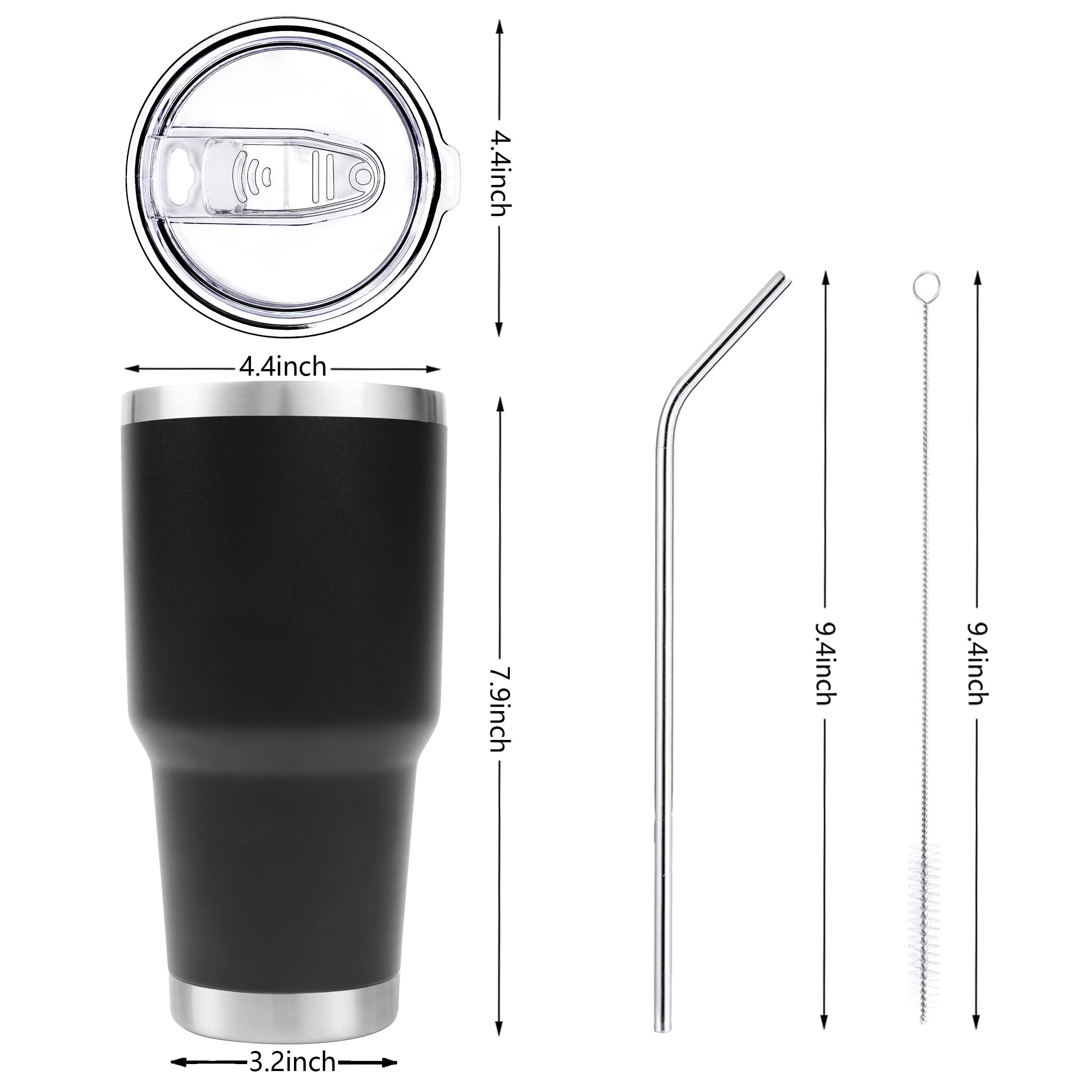 Toopify 30 oz Stainless Steel Insulated Tumbler with Straw Lid - Double Wall Vacuum Travel Mug for Hot & Cold Drinks - Includes Cleaning Brush - Perfect for Office, Gym, Hiking and Road Trips