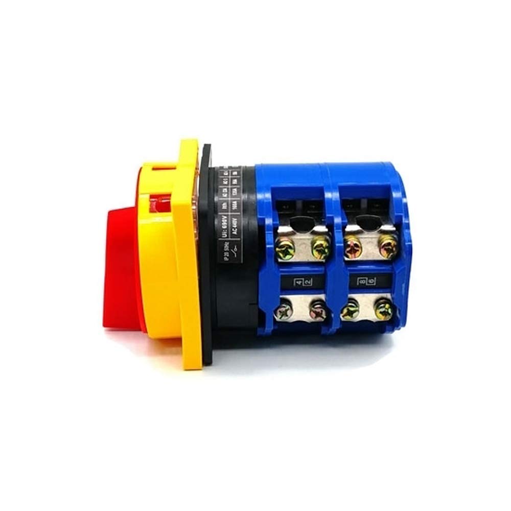 ATO 125A 4 Pole 2 Position Universal Rotary Cam Switch - Heavy Duty Changeover Switch for Industrial Equipment & Electrical Panels - Safe & Reliable Power Transfer Solution for Motors, Pumps & HVAC Systems