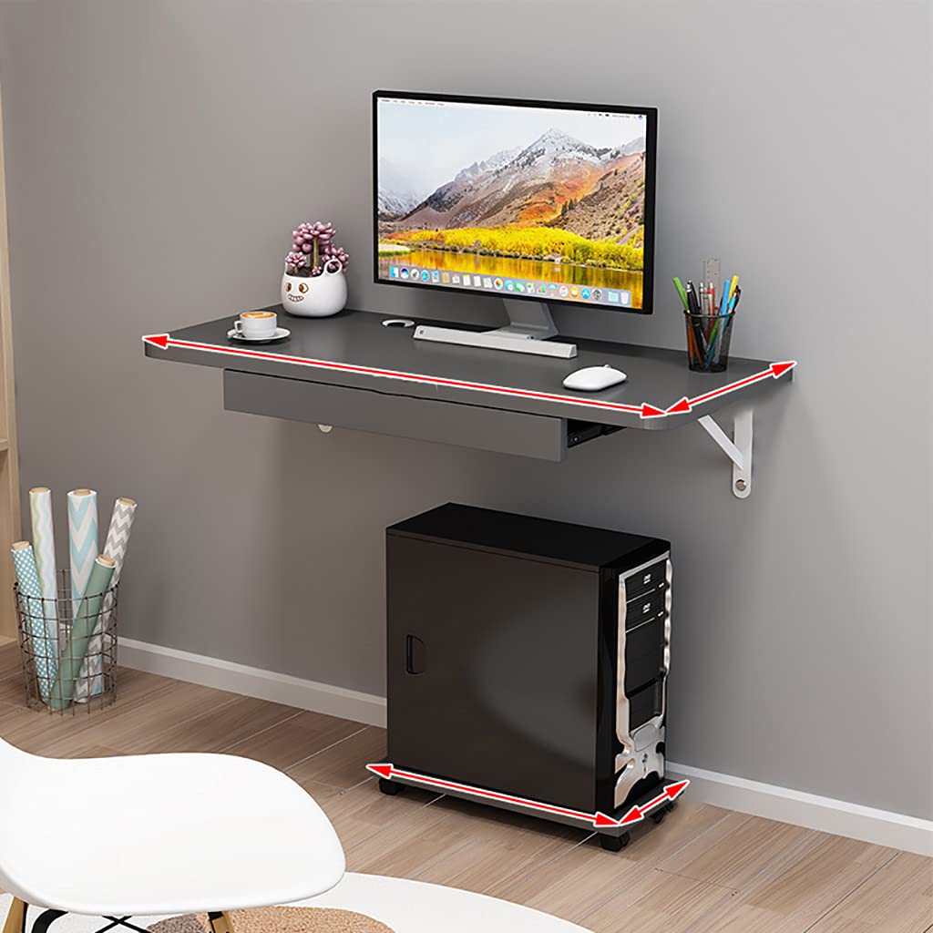 XIAOQIAO 80CM Wall Mounted Computer Desk - Compact Gaming Table, Home Office Workstation for Small Spaces, Bedroom, Living Room & Study (Perfect for Remote Work, Online Classes & PC Gaming)