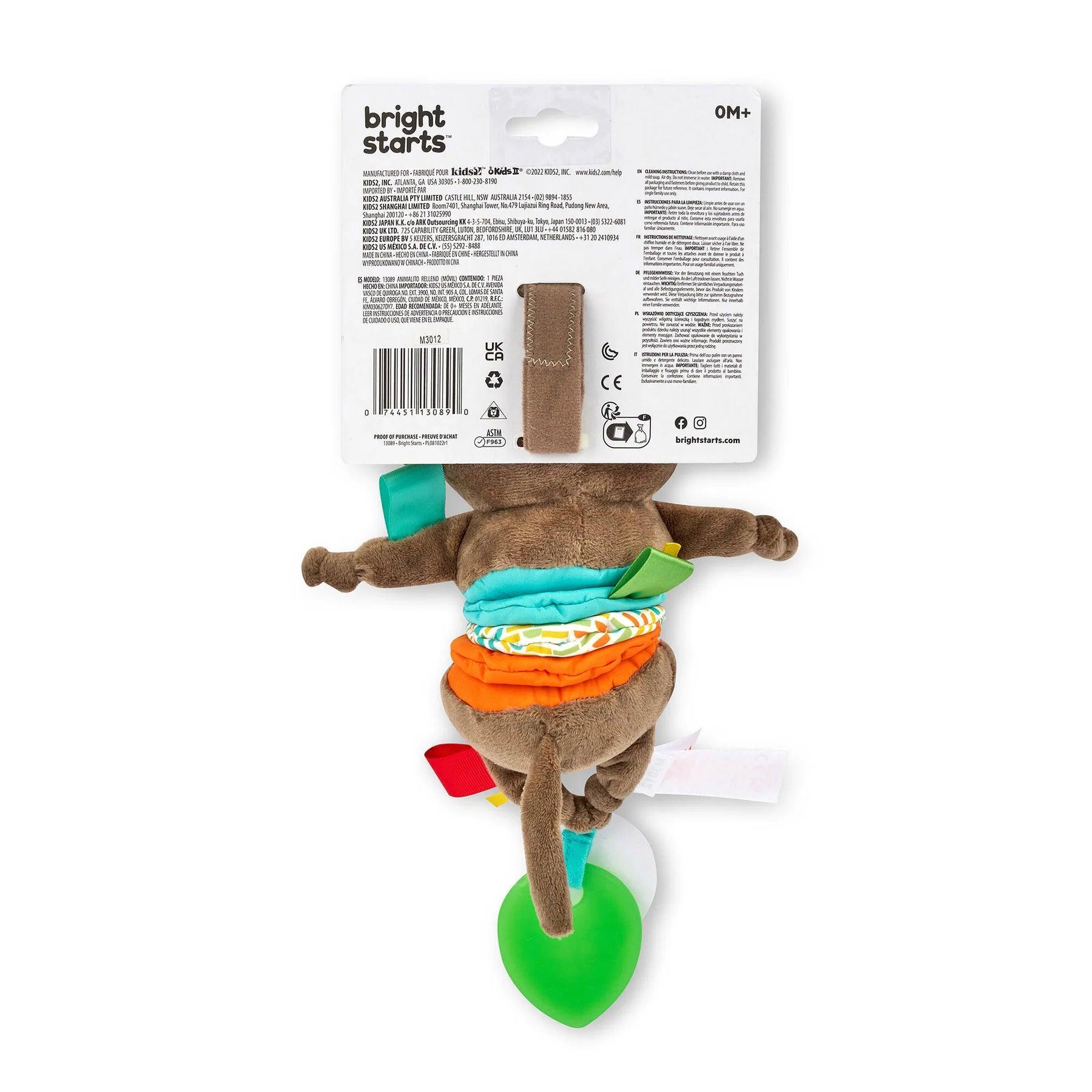 Bright Starts Pull, Play & Boogie™ Musical Activity Toy Monkey - Interactive Baby Toy for Crawling & Learning - Perfect for Playtime, Nursery & Early Development