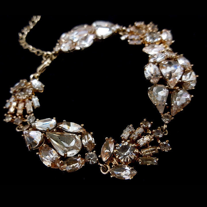 Stephanie Browne Rose Gold Viva Crystal Bridal Bracelet – Elegant Wedding Jewelry for Brides, Bridesmaids & Special Occasions