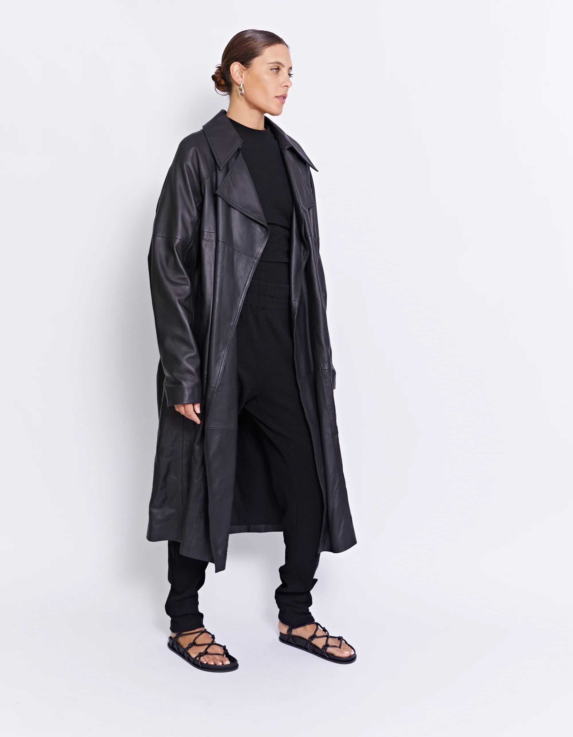 Premium Genuine Leather Trench Coat for Men & Women - Classic Waterproof Windbreaker with Belt - Perfect for Fall, Winter & Formal Occasions