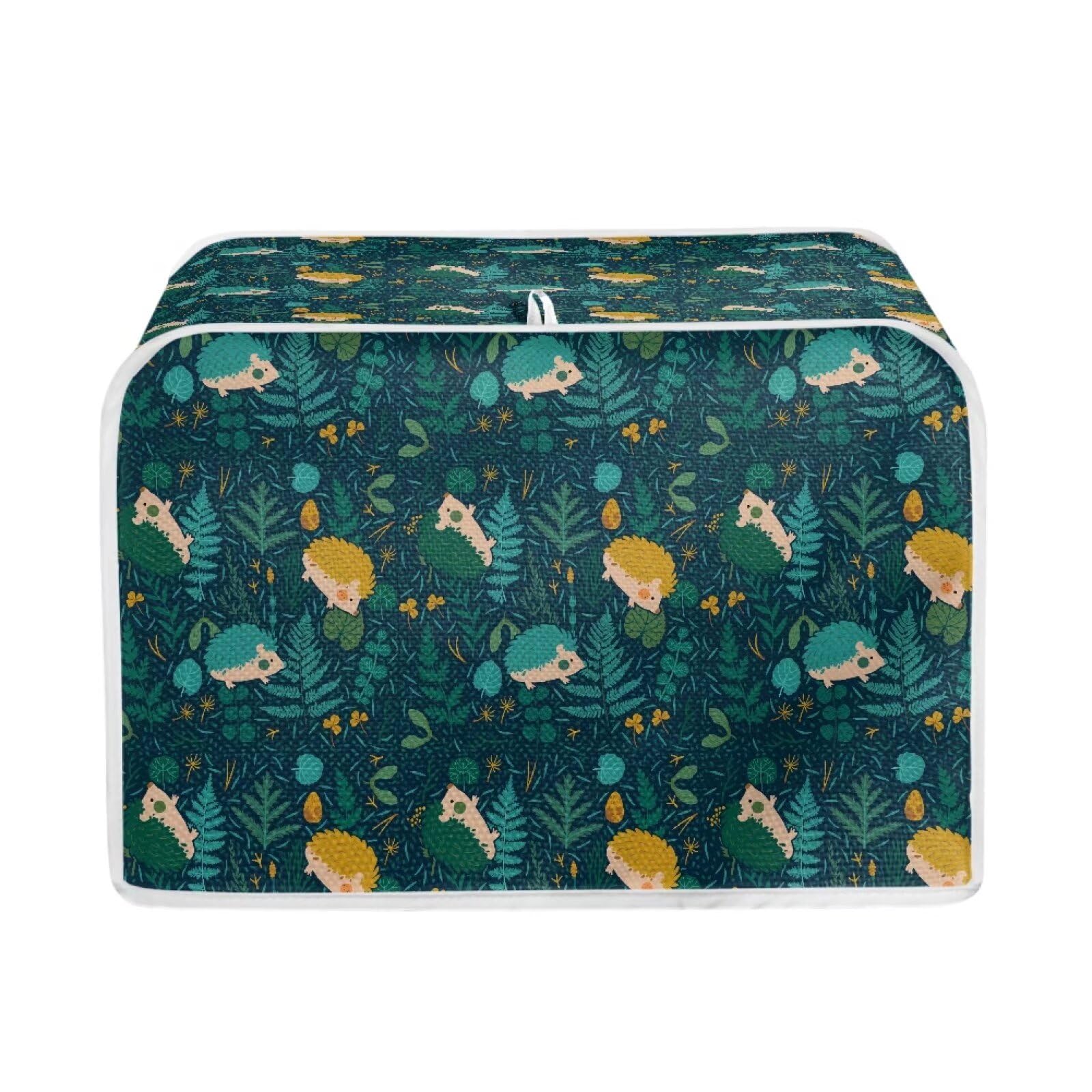 Flowers Hedgehog Printed 4-Slice Toaster Cover - Dustproof Kitchen Appliance Protector for Standard Toasters & Bread Makers | Perfect for Small Kitchen Decor & Countertop Organization