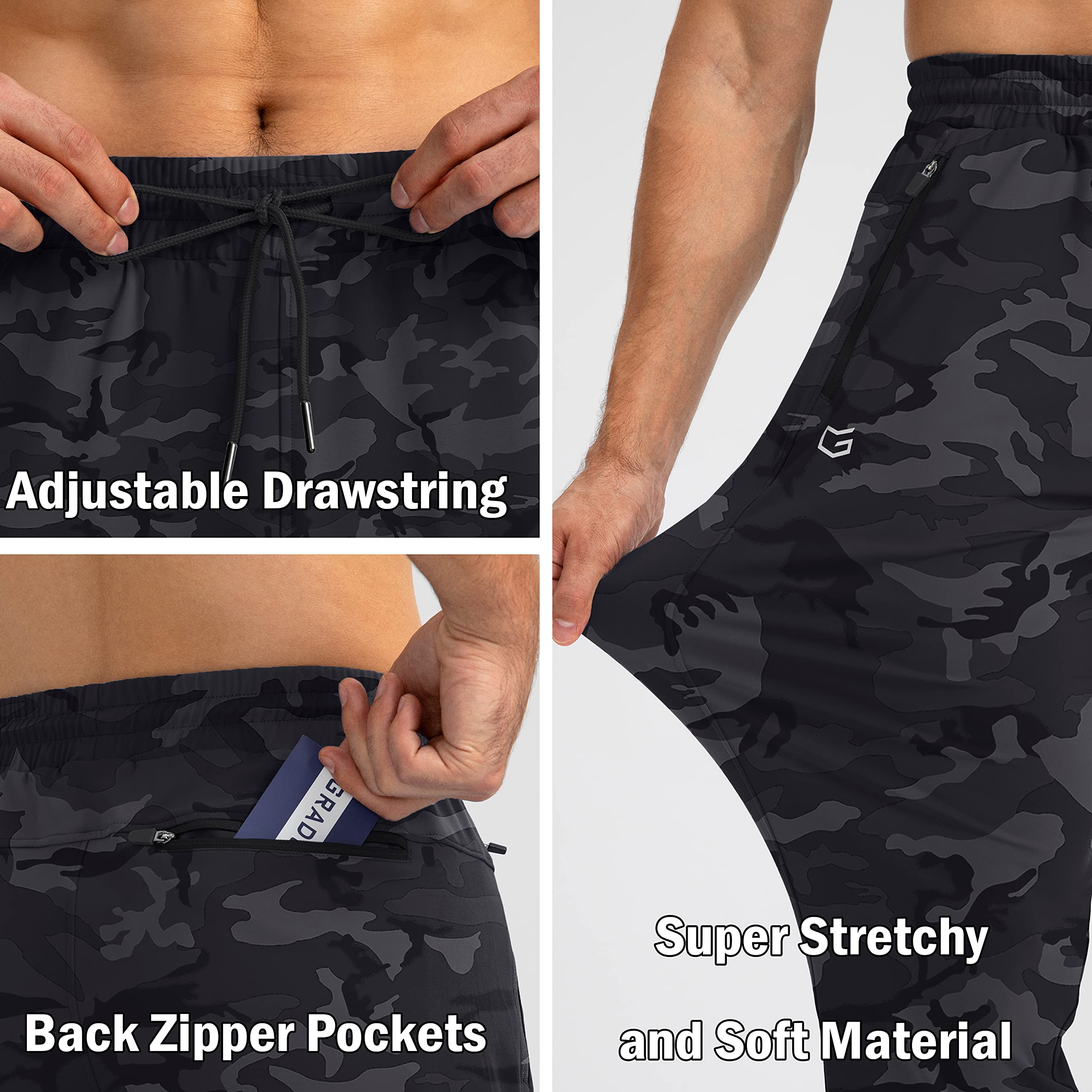 G Gradual Men's Sweatpants with Zipper Pockets - Tapered Joggers for Running, Workout & Gym | Comfortable Athletic Pants for Casual Wear & Outdoor Activities