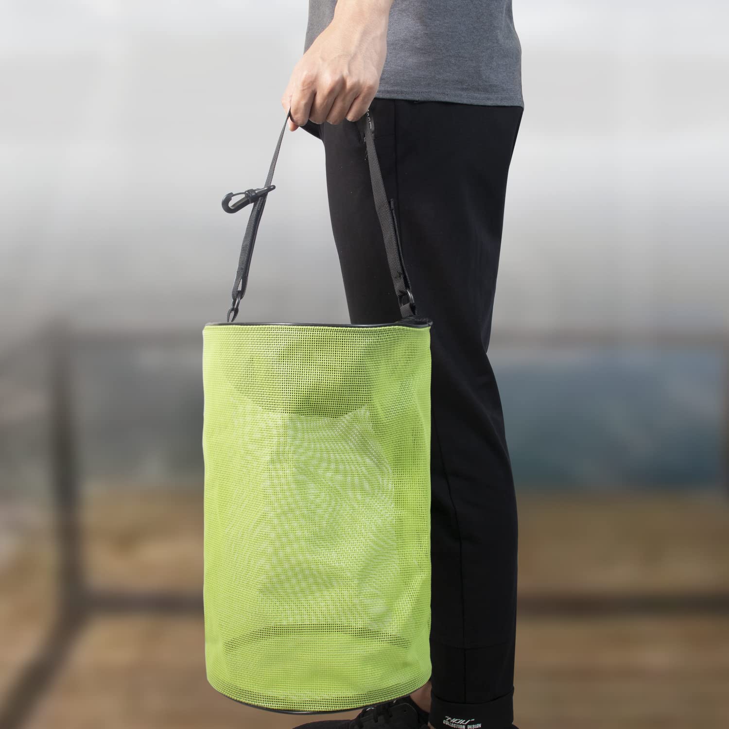 Foldable Fishing Bait Bag - Textilene Mesh Net Storage Cage for Fishing Gear | Portable Bait Bucket for Kayak, Boat & Shore Fishing