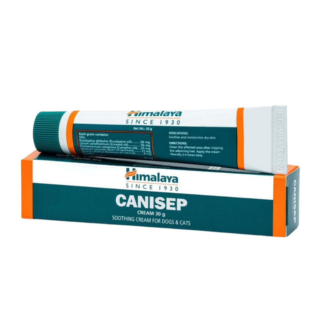 Himalaya Canisep Cream 30g - Natural Wound Healing, Antibacterial & Antifungal Treatment for Cats and Dogs | Pet First Aid, Skin Irritations, Cuts & Infections
