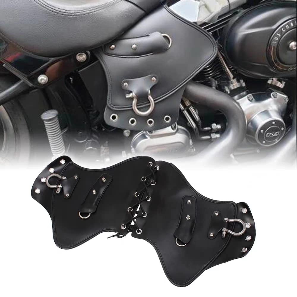 Universal Motorcycle Heated Seat Cover - PU Leather Heat Shield Deflector for Harley, Yamaha, Suzuki & Kawasaki (Black) - Cold Weather Riding Protection for Cruiser & Touring Bikes