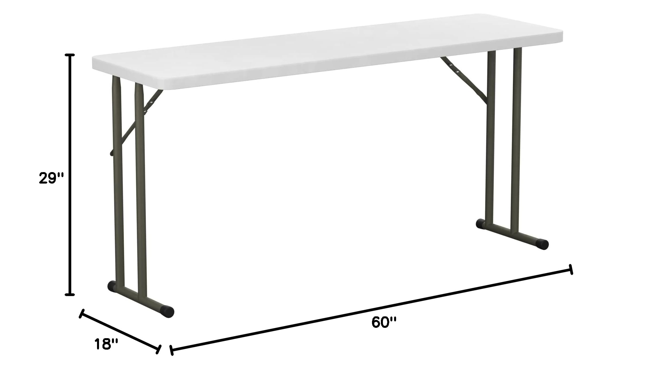 18x60 Inch Granite White Heavy Duty Blow Molded Plastic Folding Table - Perfect for Parties, Events, Camping & Outdoor Use