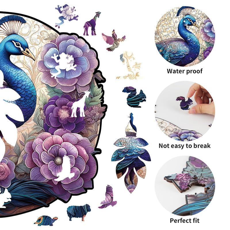 KAAYEE Wooden Animal Puzzles for Kids - Educational Wooden Shape Puzzles with Gift Box - Perfect for Toddler Learning, Birthday Gifts & Montessori Activities