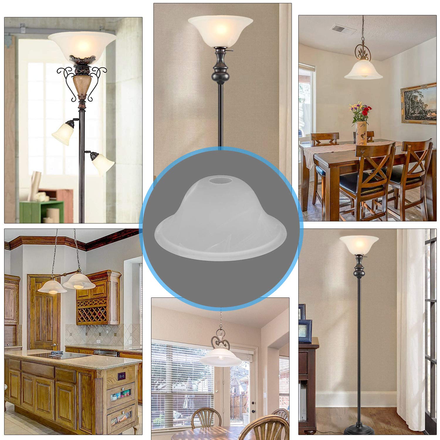 Giluta Small Floor Lamp Glass Shade Replacement Globe - 1.625