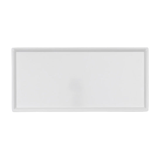 White Melamine Rectangular Serving Platter - 20 7/8 x 9 8/7 Inches - Durable & Lightweight Dish for Party Buffet, Picnic, and Outdoor Dining
