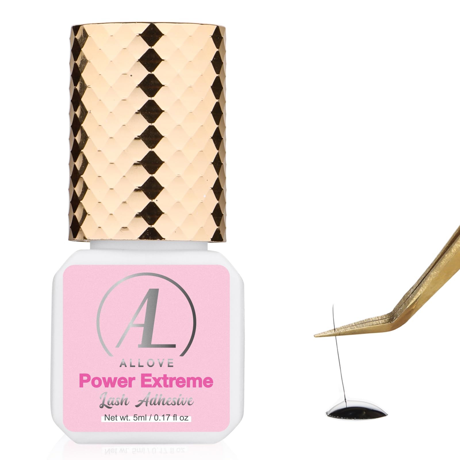 ALLOVE Professional Eyelash Extension Glue - Fast Drying in 1-2 Seconds, Lasts 7-8 Weeks, Waterproof & Long-Lasting - Perfect for Salon Professionals & DIY Lash Extensions at Home