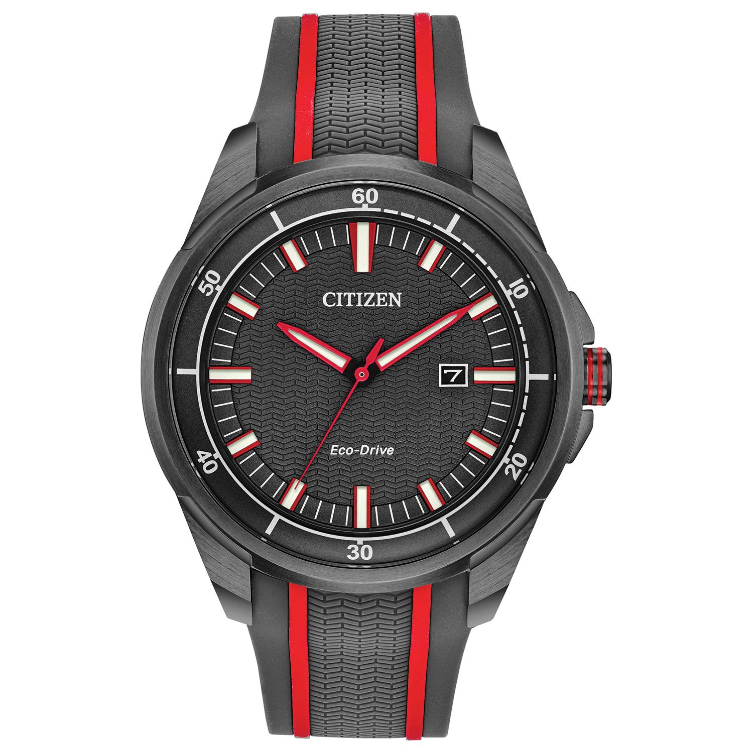 Citizen Eco-Drive Weekender Quartz Men's Watch - Stainless Steel Case with Silicone Strap, Gray Dial (Model AW1607-03H) - Perfect for Business, Casual & Outdoor Activities