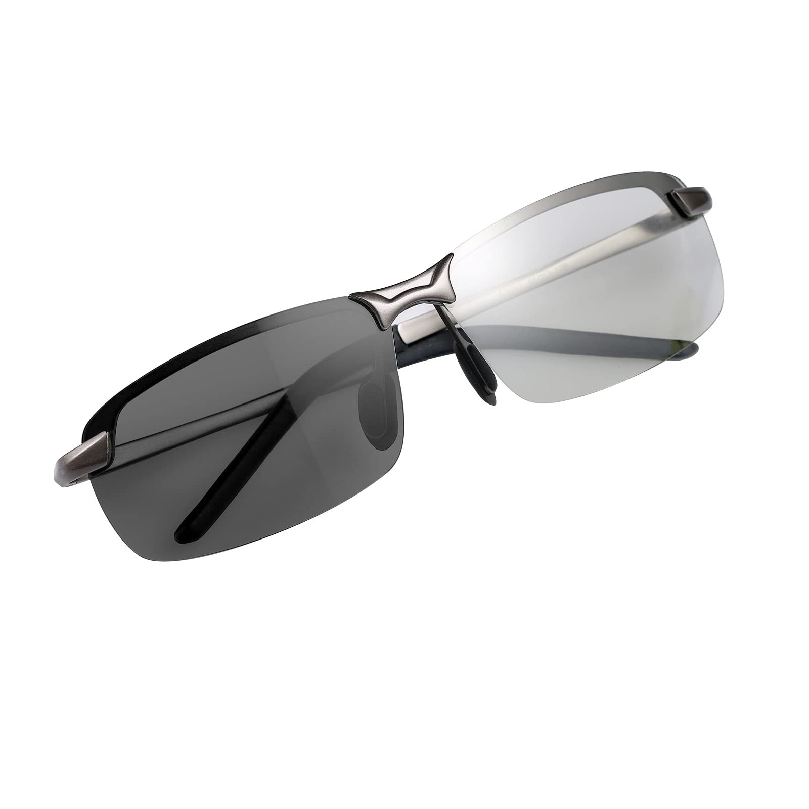 Polarized Photochromic Sunglasses for Men & Women - Spring Hinge Sports & Driving Glasses with 100% UV Protection - Ideal for Outdoor Activities, Running, Cycling & Safety Use