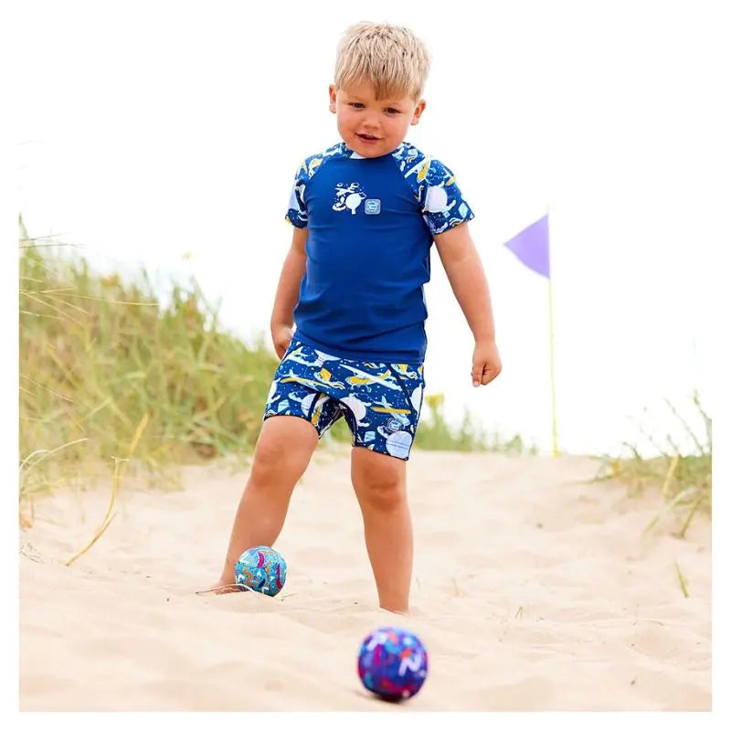 Boys' Rashguard Swim Shirt - UPF 50+ Sun Protection, Quick Dry, Short Sleeve Swim Top for Kids - Perfect for Beach, Pool & Water Sports Activities