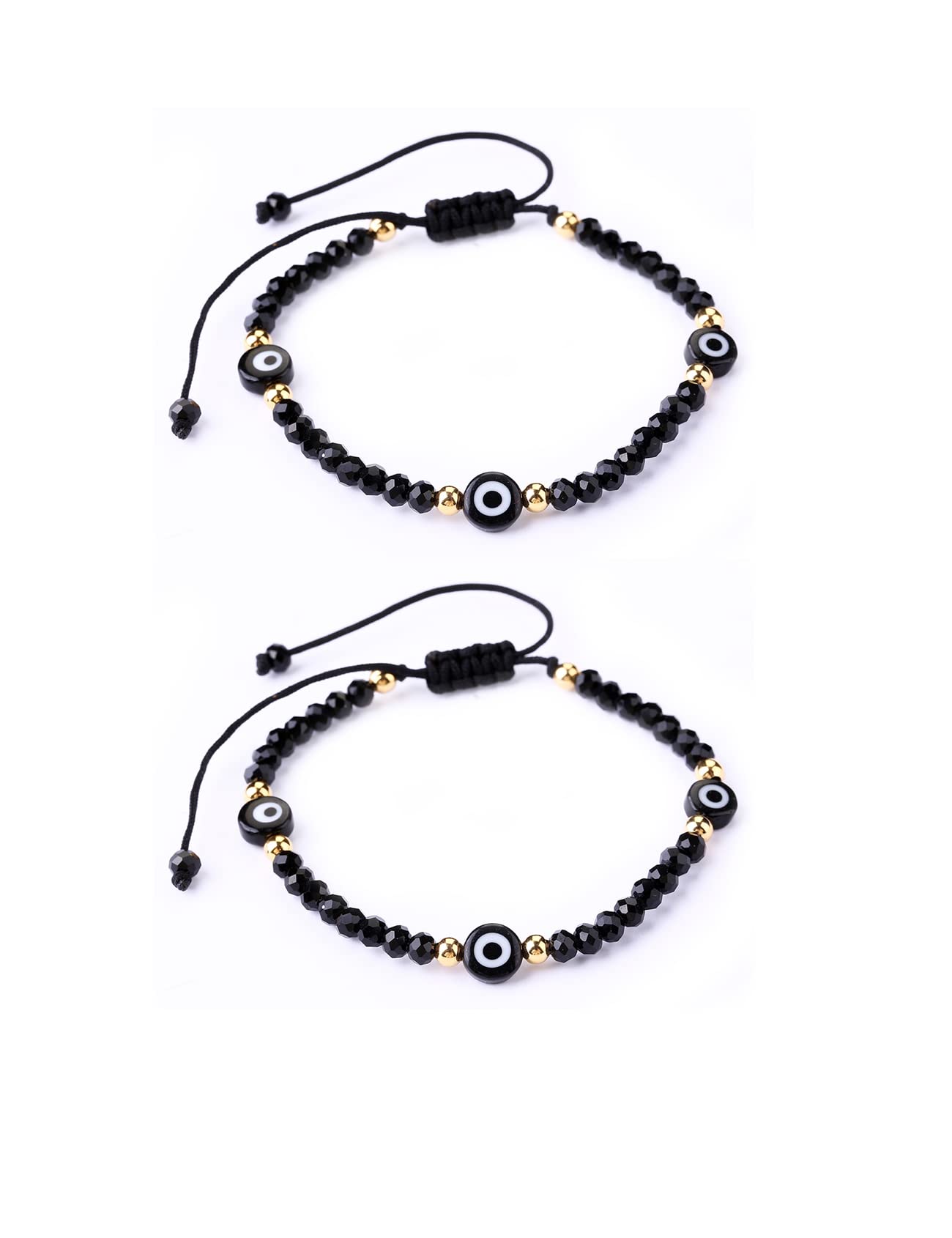Evil Eye Beaded Bracelet for Women - Adjustable Protection Amulet with Blue & Red Beads - Good Luck Charm Jewelry for Everyday Wear, Gift Giving & Spiritual Protection