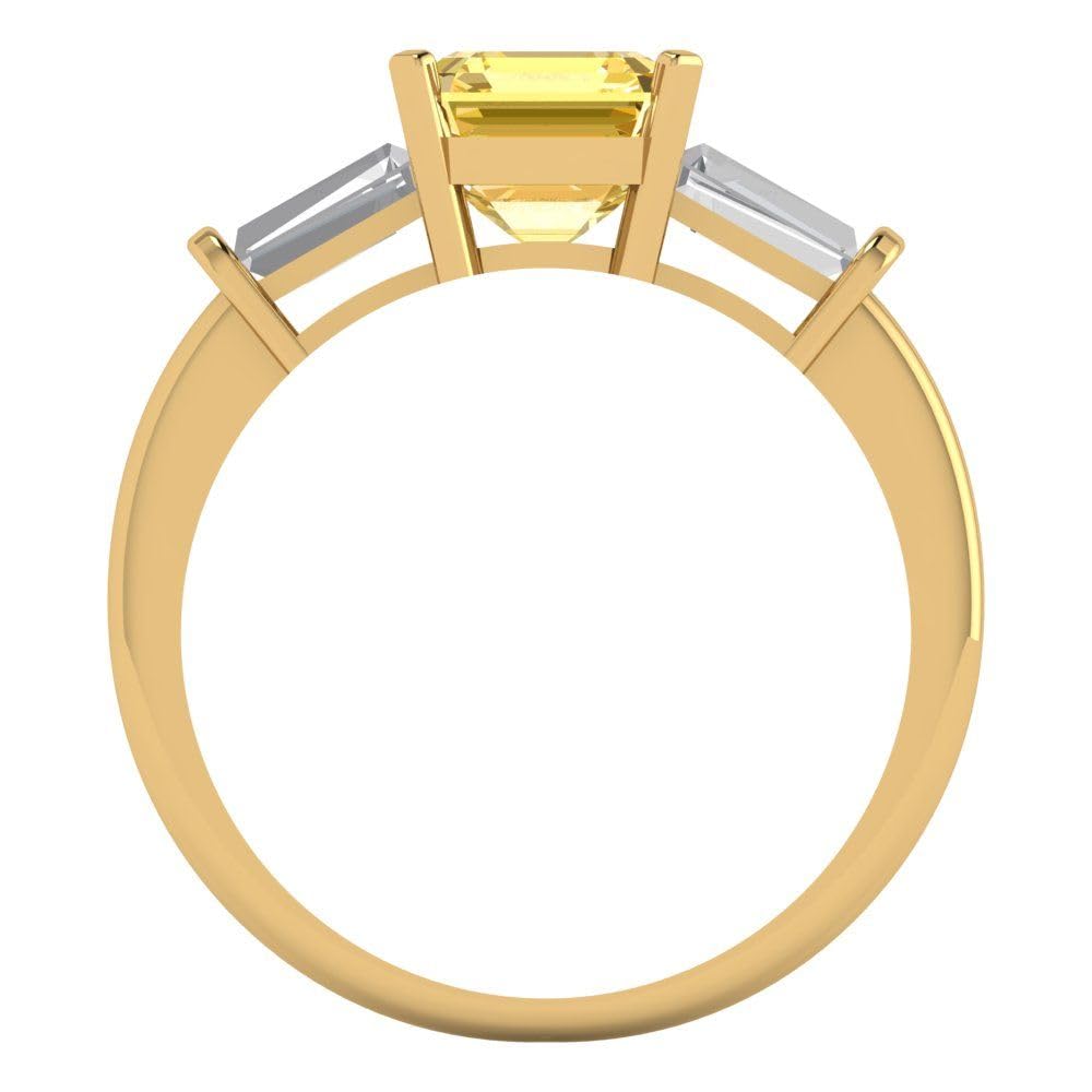 1.62ct Emerald Cut Simulated Diamond Ring - 18K Gold Bridal Jewelry for Engagement & Anniversary