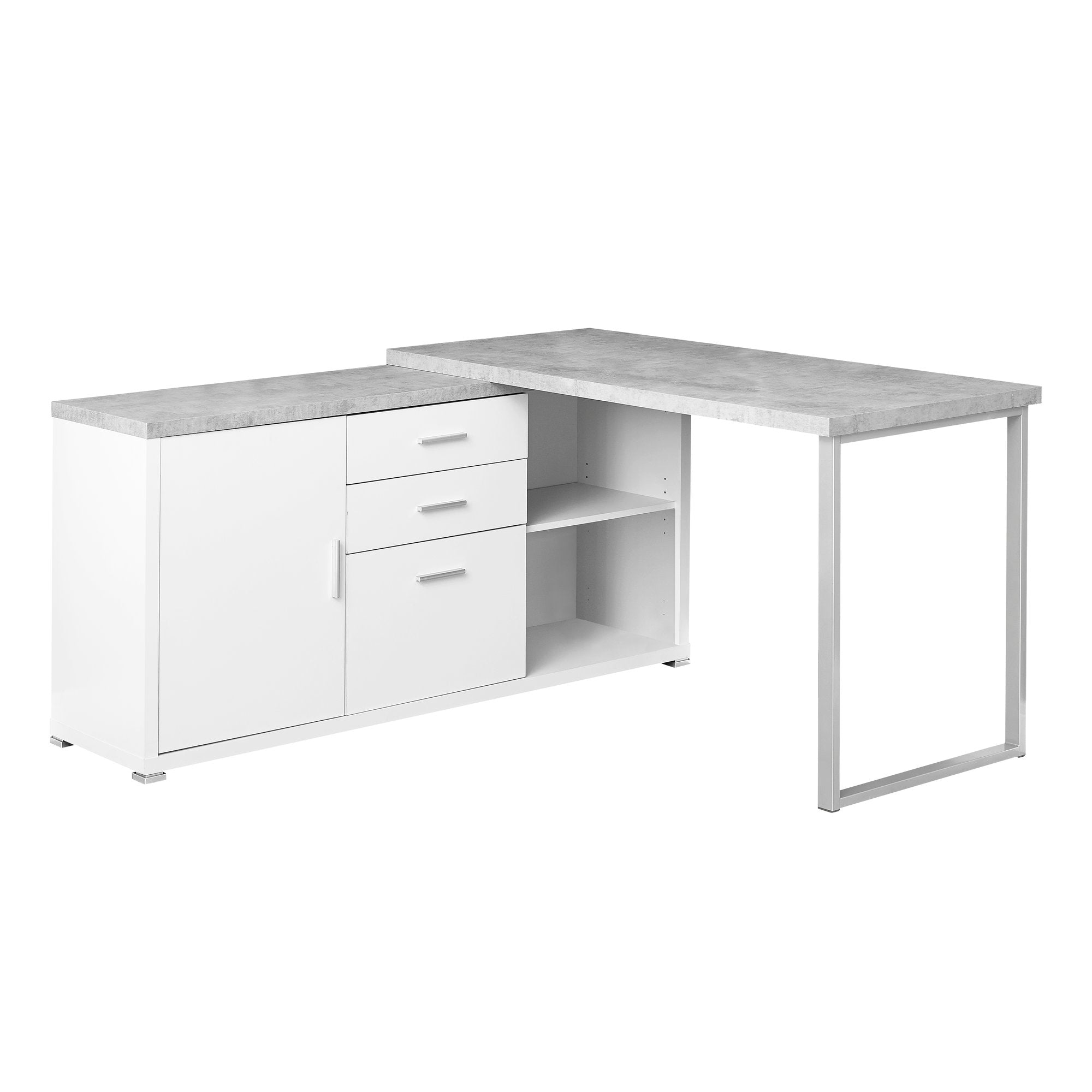 Office Series 60L White Cement Look Left/Right Face Storage Cabinet - Perfect for Home, Office & Garage Organization