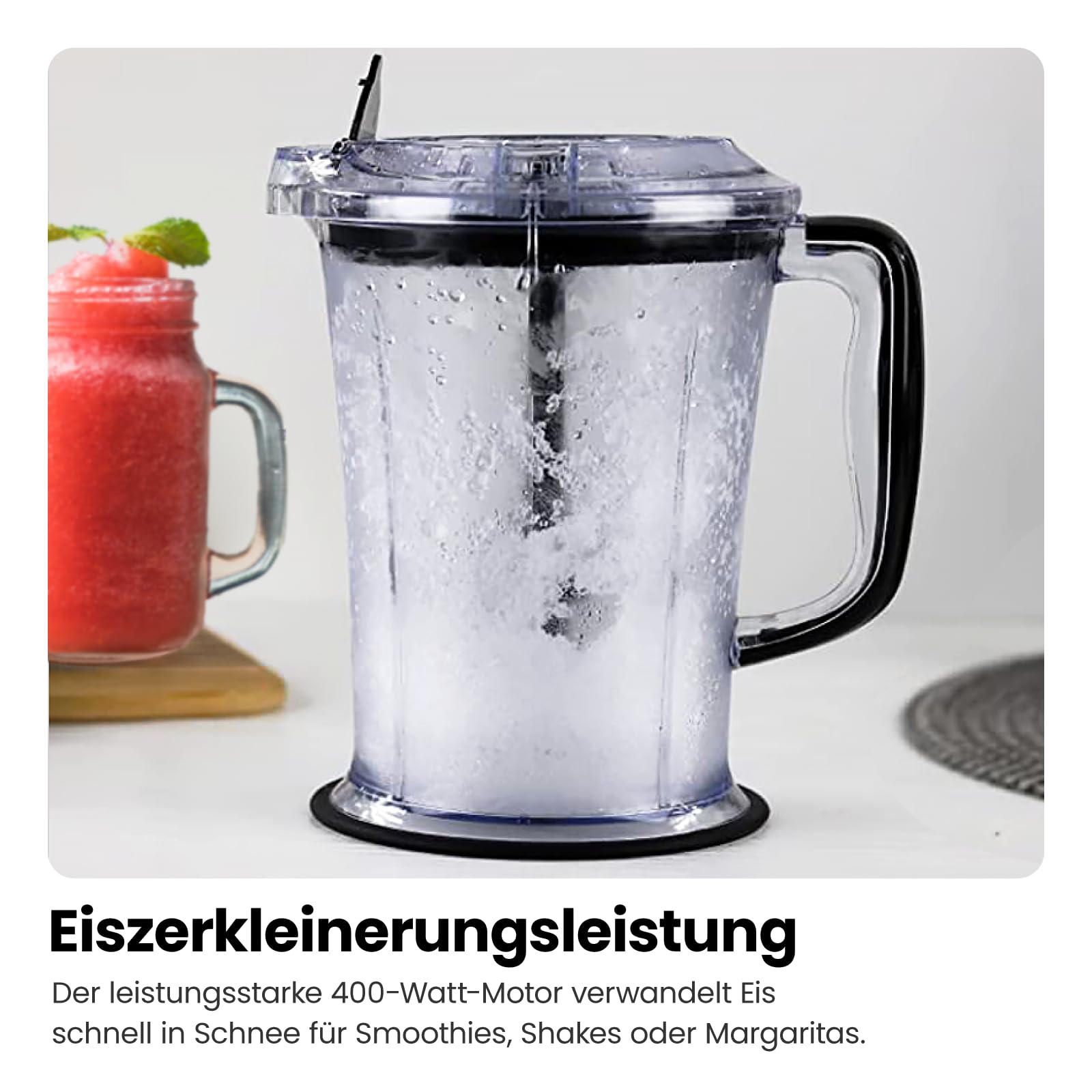CHEFMAN 2-in-1 Food Processor & Portable Blender - 400W Powerful Motor, Dual Blade System, Ice Crusher - Perfect for Smoothies, Purees, Chopping Vegetables - Includes Large & Small Jars with Pulse Function - Ideal for Kitchen, Camping, Office & Healthy Lifestyle