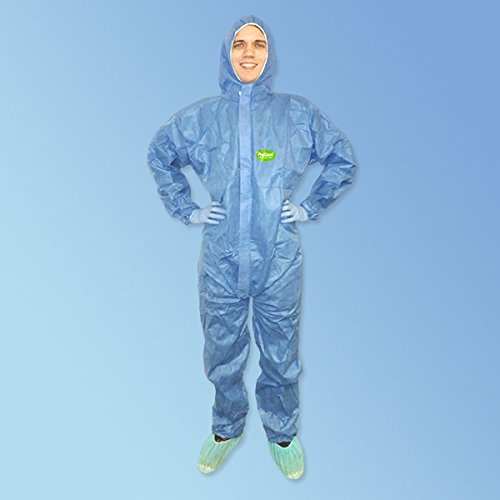 Premier Pro SMS Coveralls with Hood - Blue (Pack of 25) | Disposable Protective Workwear for Construction, Painting & Industrial Safety