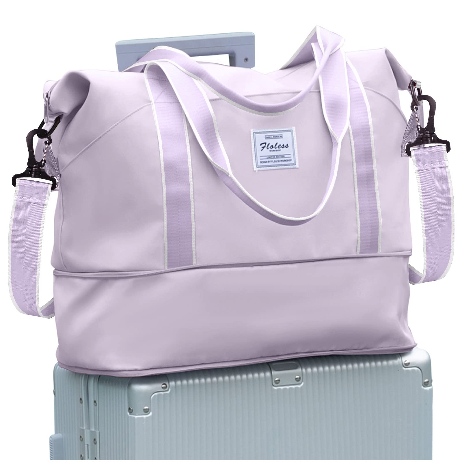 Best Travel Duffel Bag for Women - Lightweight Sports Tote & Gym Bag with Shoulder Strap - Perfect as Weekender Overnight Bag for Travel, Workout, Yoga, and Weekend Getaways