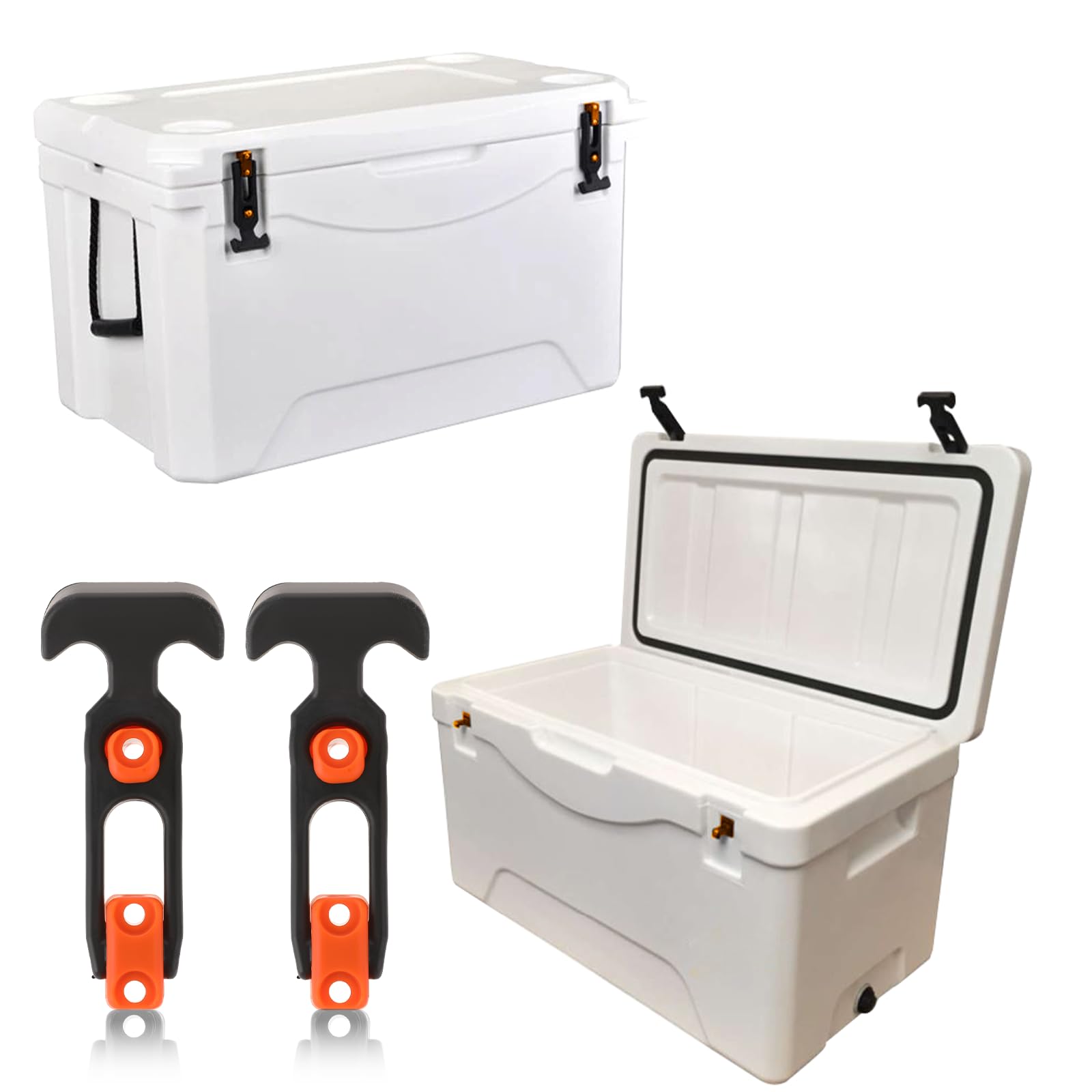 2Pcs Durable T-Handle Cooler Latch Replacements - Rubber Draw Latch for Tool Box, Cooler, Golf Cart & Engineering Machine Hood - Ideal for Outdoor, Industrial & Marine Use