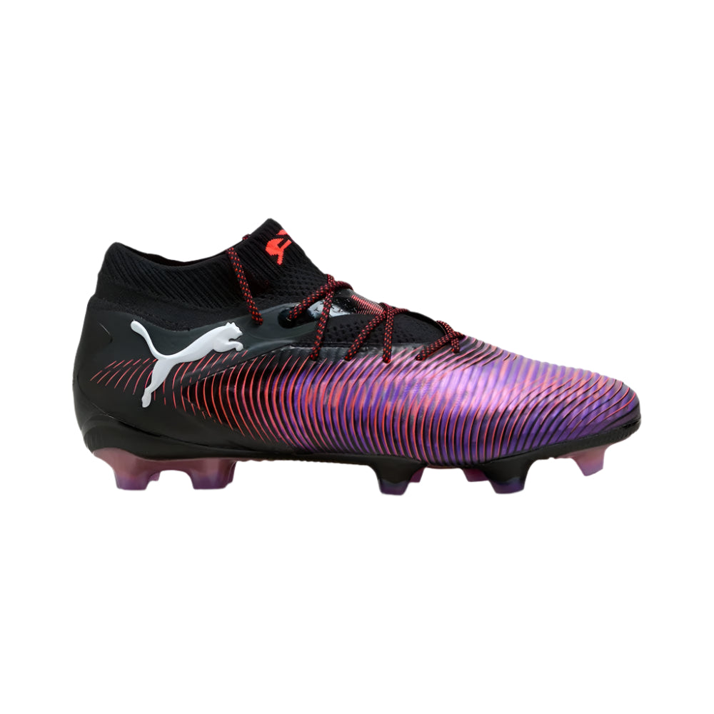 Puma Future 8 Ultimate FG Football Boots - Black/White/Glowing Red | Lightweight Soccer Cleats for Men | Perfect for Artificial Grass & Turf Fields | Professional Football Shoes for Training & Matches