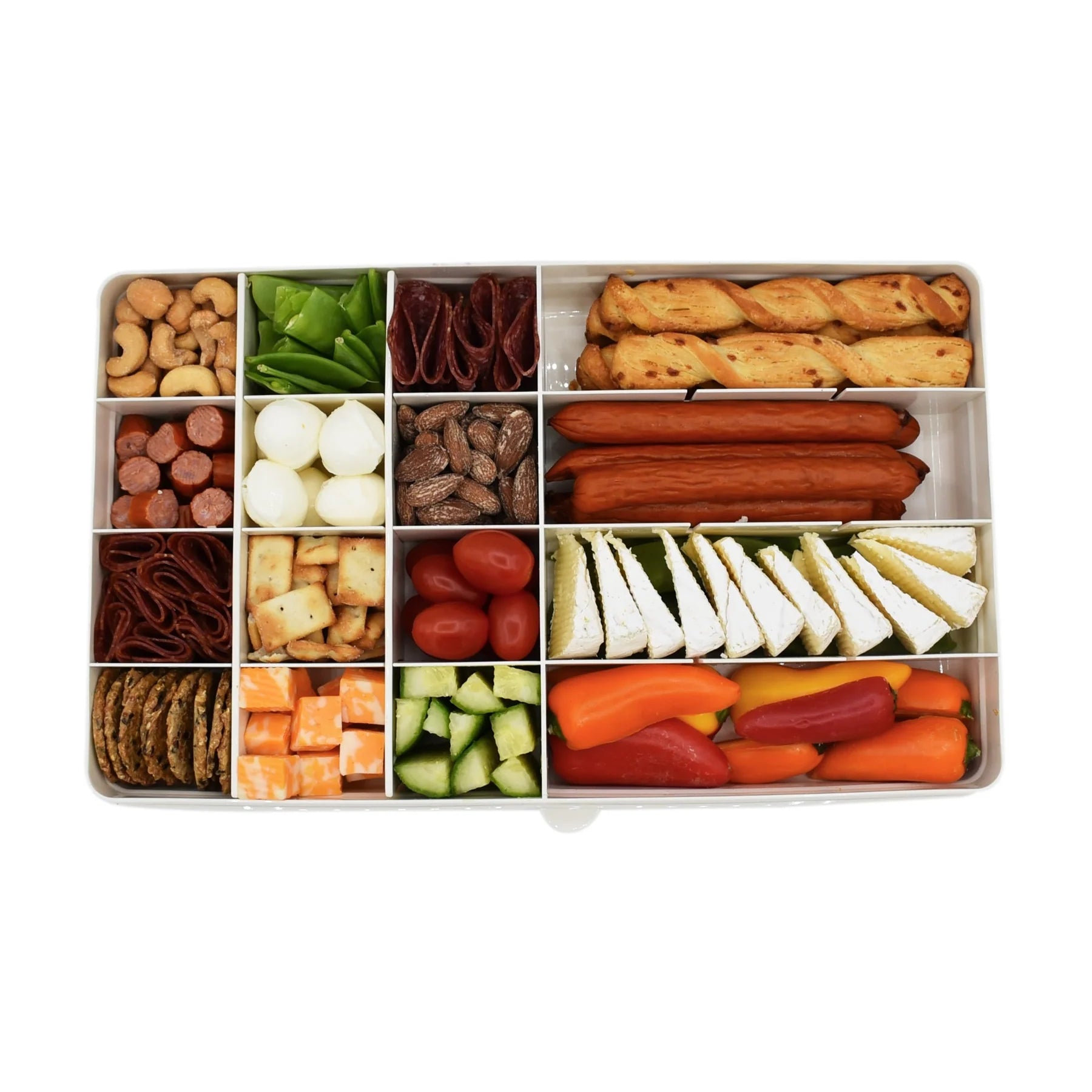 Melii Luxe Snackle Box XL - Premium Large Snack Storage Container in Elegant Ivory | Perfect for Parties, Picnics, and Home Organization