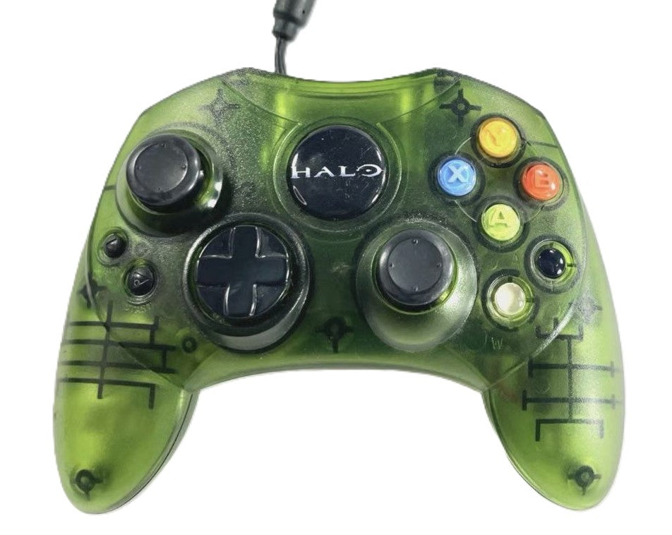 Original Xbox Controller S - Green Halo Edition | Authentic Microsoft Gaming Controller for Xbox | Perfect for Retro Gaming & Collectors