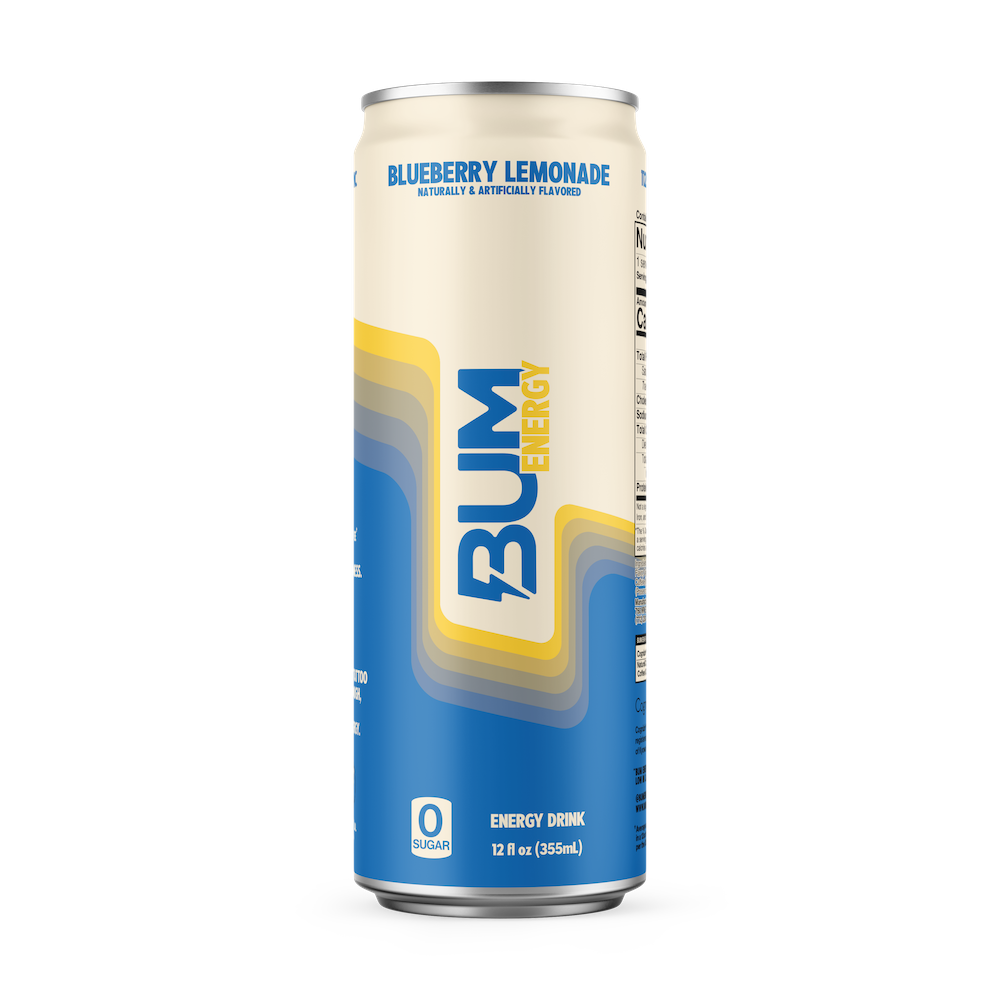 Sugar-Free Bum Energy Drinks - 12 Pack (355ml Each) | Low-Calorie Caffeine Boost for Workouts, Gaming & All-Nighters