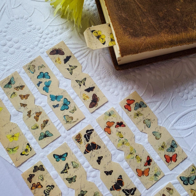 Butterfly Tabs Sticker Sheet - Waterproof Vinyl Decals for Scrapbooking, Journals & DIY Crafts - Perfect for Laptops, Planners and Phone Cases