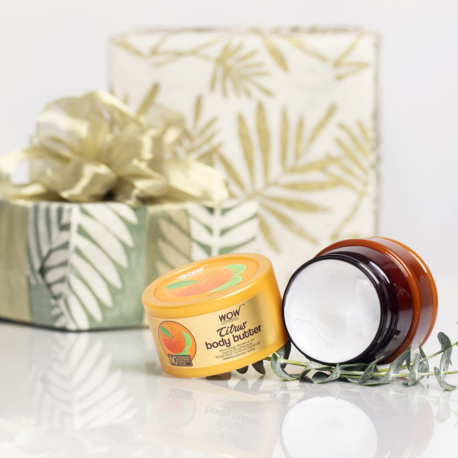 WOW Skin Science Shea Body Butter with Almond Oil & Pure Shea Butter - Deep Moisturizing Cream for Dry Skin, Stretch Marks & Hands - 200ml Citrus Scented Body Lotion - Perfect for Daily Hydration, Post-Shower Care & Winter Skin Protection