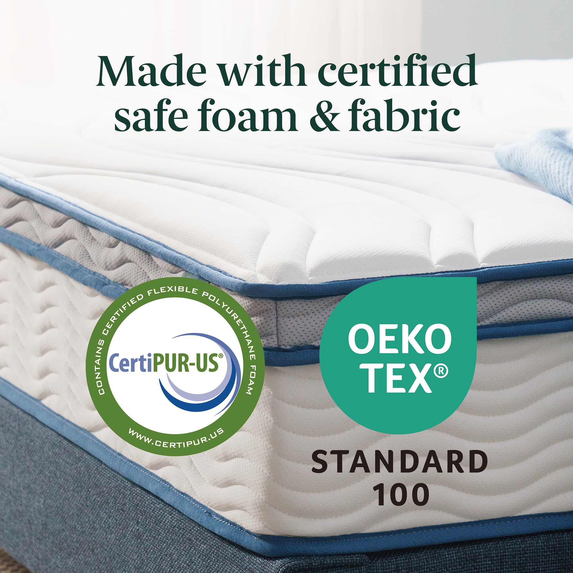 ZINUS 8 Inch Spring Sensation Hybrid Mattress - Queen Size, Fiberglass Free, Medium Firm Support, CertiPUR-US Certified Foam & Fabric, Mattress in a Box - Perfect for Bedrooms, Guest Rooms & Small Spaces