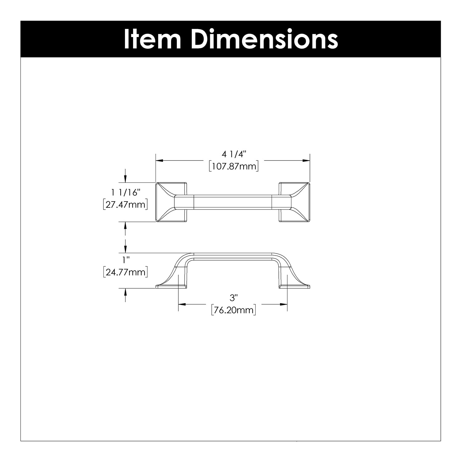 Hickory Hardware 1 Pack Solid Core Kitchen Cabinet Pulls - Luxury Brushed Golden Brass Cabinet Handles for Doors & Dresser Drawers (3 Inch Hole Center, Forge Collection) - Perfect for Modern Kitchens, Bathrooms & Furniture Upgrades
