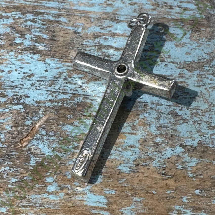 Vintage Sterling Silver Rhinestone Stanhope Cross Pendant Necklace - Elegant Religious Jewelry for Women, Perfect for Church, Weddings & Special Occasions