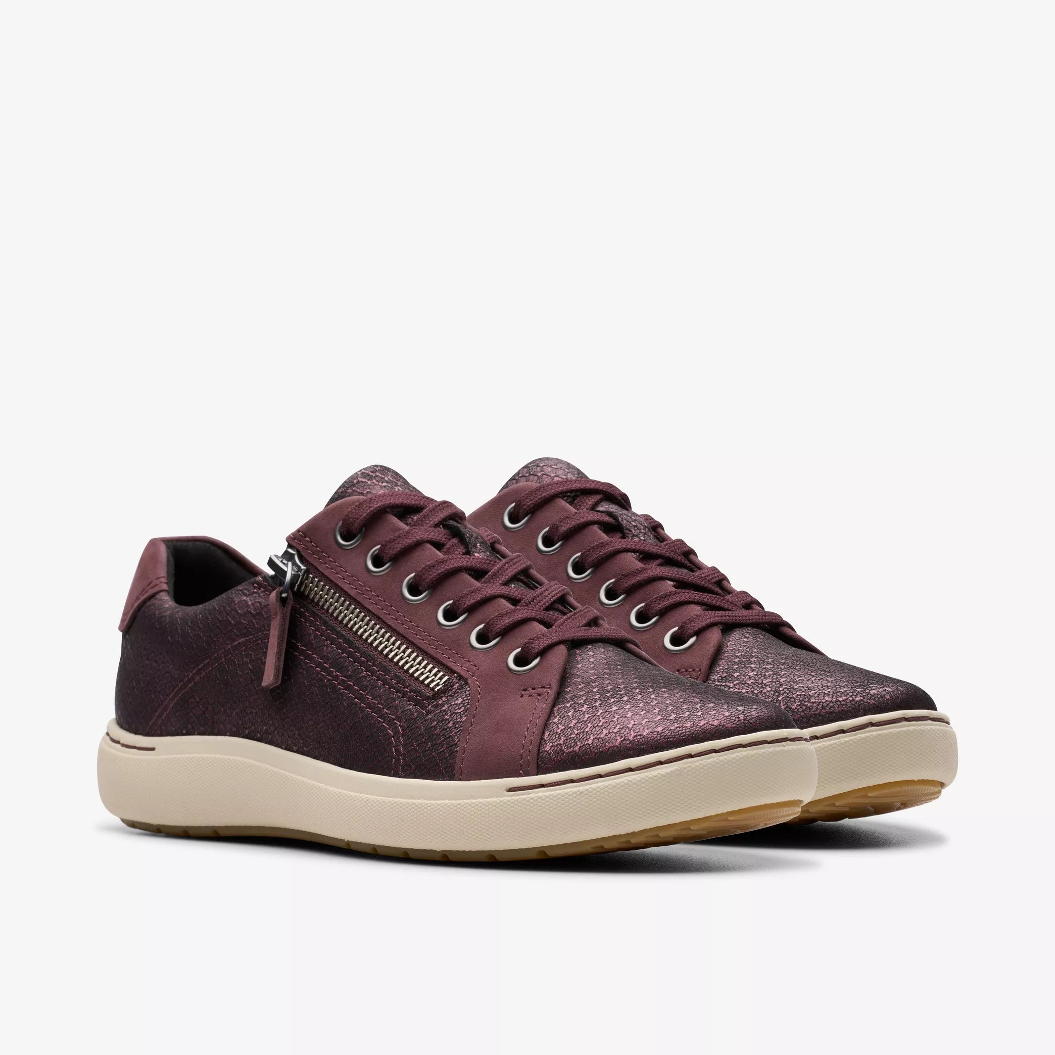 Clarks Nalle Lace Wine 79966 Women's Casual Shoes - Comfortable Walking Shoes for Women, Perfect for Work, Travel & Everyday Wear