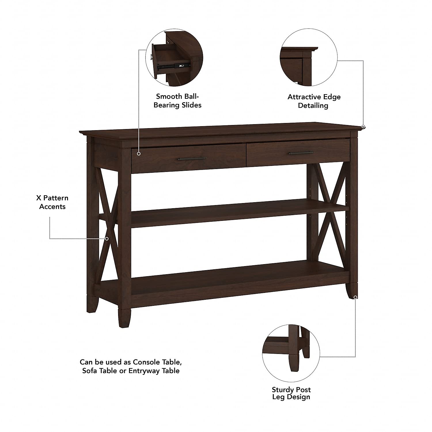 Narrow Console Table with Storage - 47