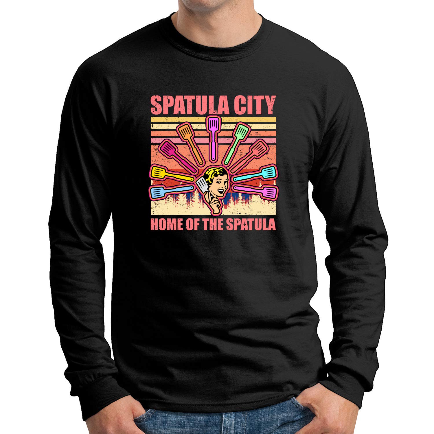 Zocoshi Spatula City Home of The Spatula T-Shirt - Multicolor Cotton Graphic Tee for Cooking Enthusiasts & Kitchen Lovers