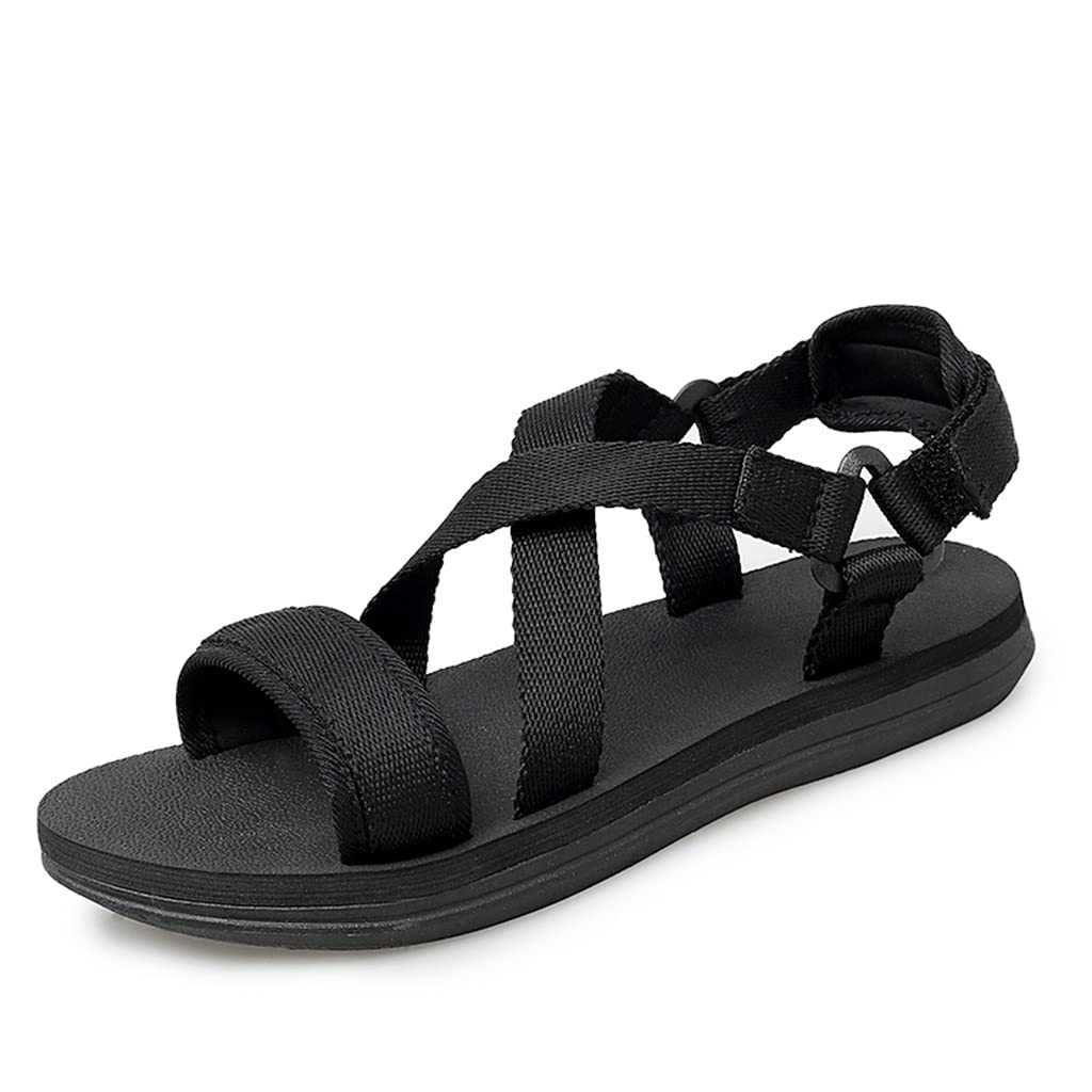 WDBBY Men's Summer Sandals - Breathable Beach Flip Flops, Waterproof Casual Slippers for Outdoor Walking & Poolside (Black, Size 44)