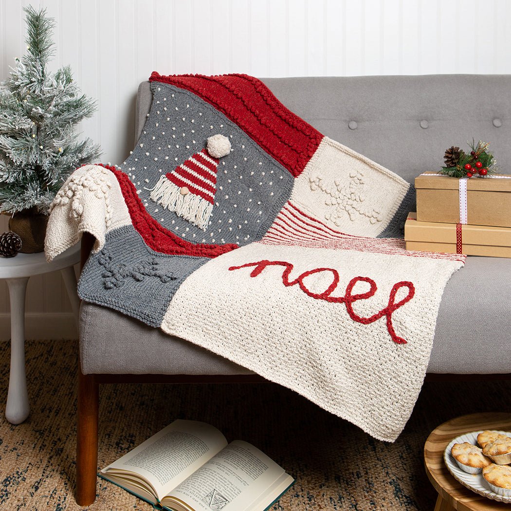 Christmas Gonk Blanket Knitting Kit - DIY Cozy Holiday Blanket for Adults - Perfect for Winter Gifts, Home Decor & Festive Crafting