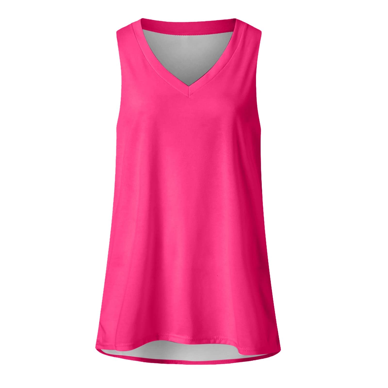 Women's Cotton V-Neck Tank Tops - Summer Sleeveless Blouse for Casual Wear