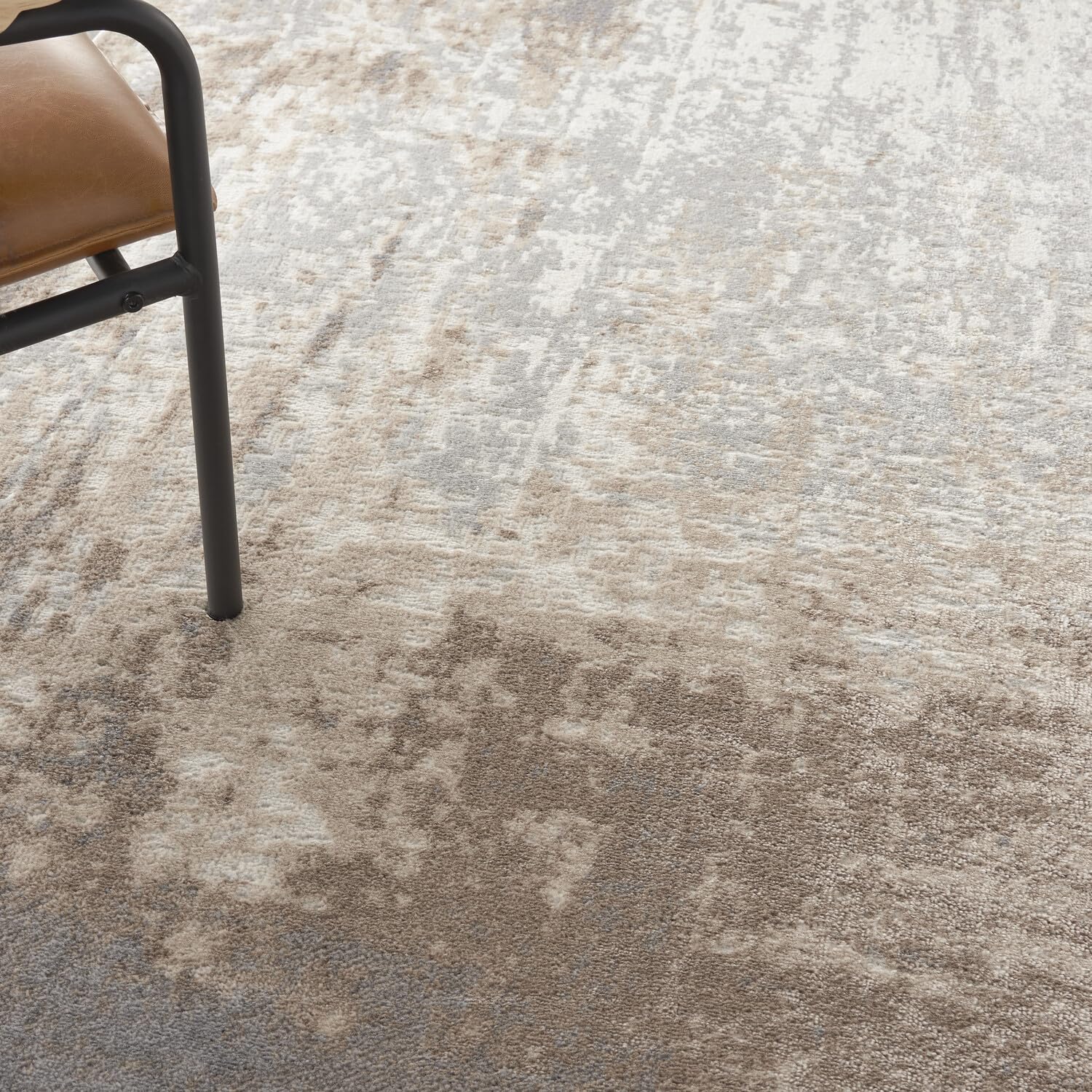 Nourison Elation Abstract Grey Ivory 9' x 12' Area Rug - Easy to Clean, Non-Shedding, Stain Resistant - Perfect for Bedroom, Living Room, Dining Room & Kitchen Decor (9x12)