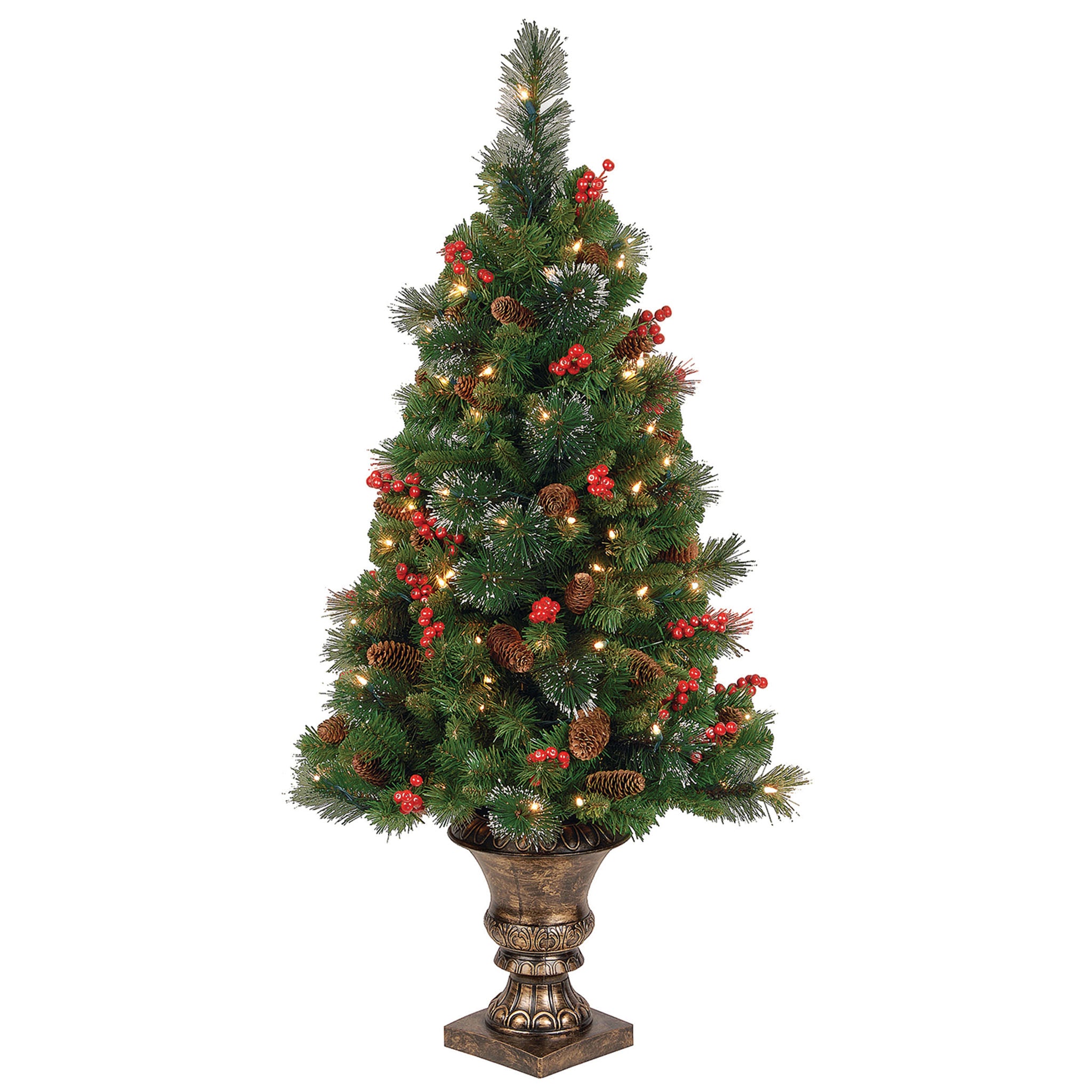 4 ft. Pre-Lit Artificial Christmas Tree with Clear Lights - Perfect for Home, Office, and Holiday Decorations