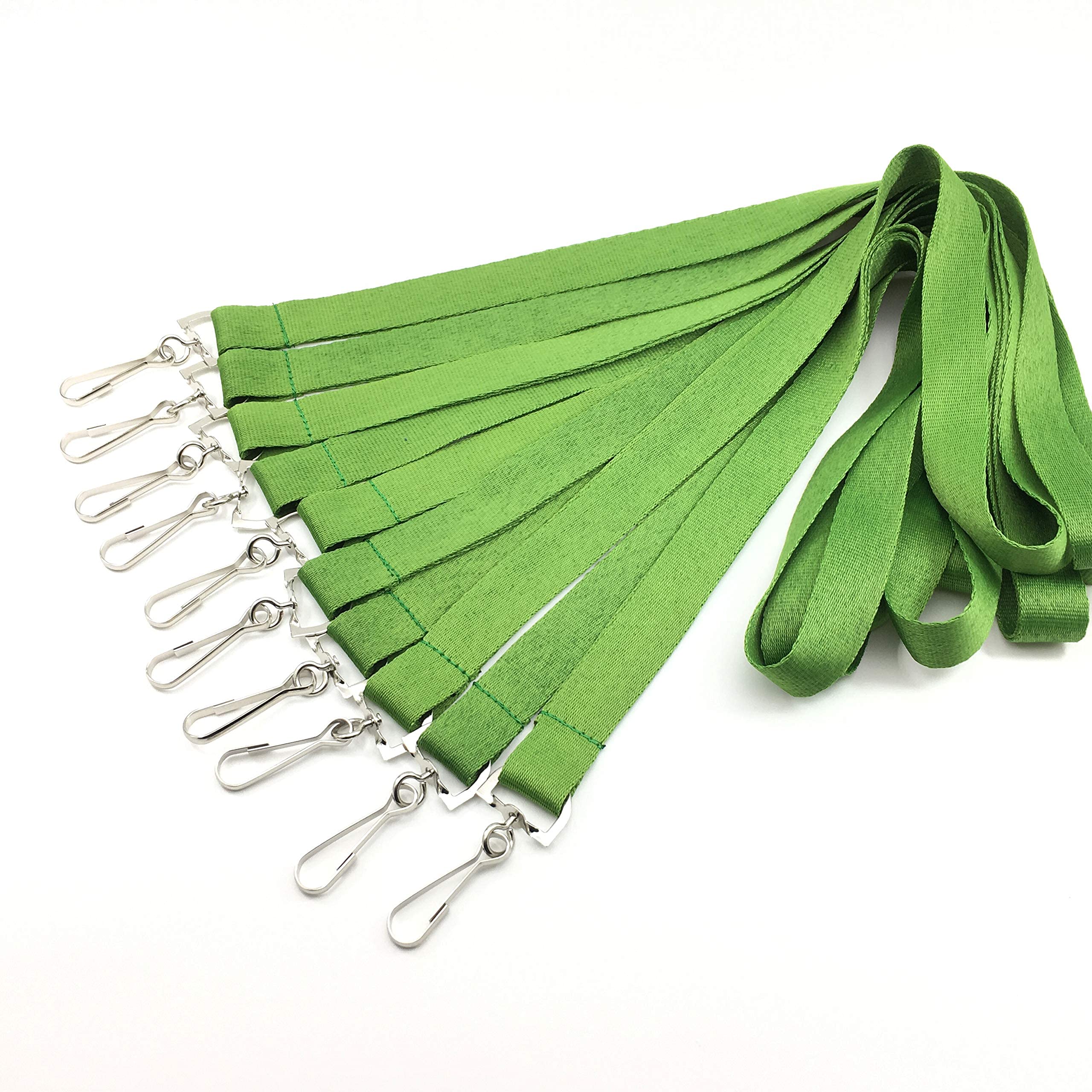 Durable ID Badge Lanyards with Clip Hook - 100PCS Green for Work & Events